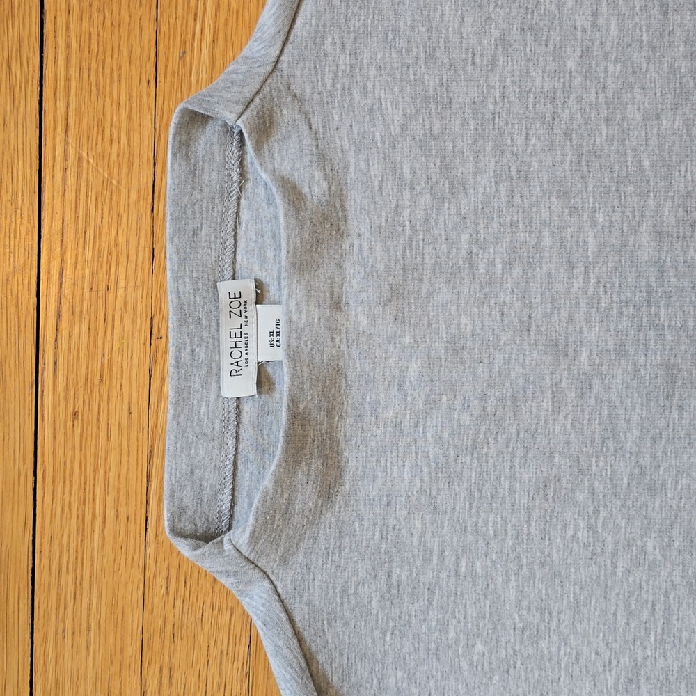 Rachel Zoe, Mockneck Boxy Drop Shoulder Sweatshirt, Gray, EUC, Women's XL - Picture 4 of 14